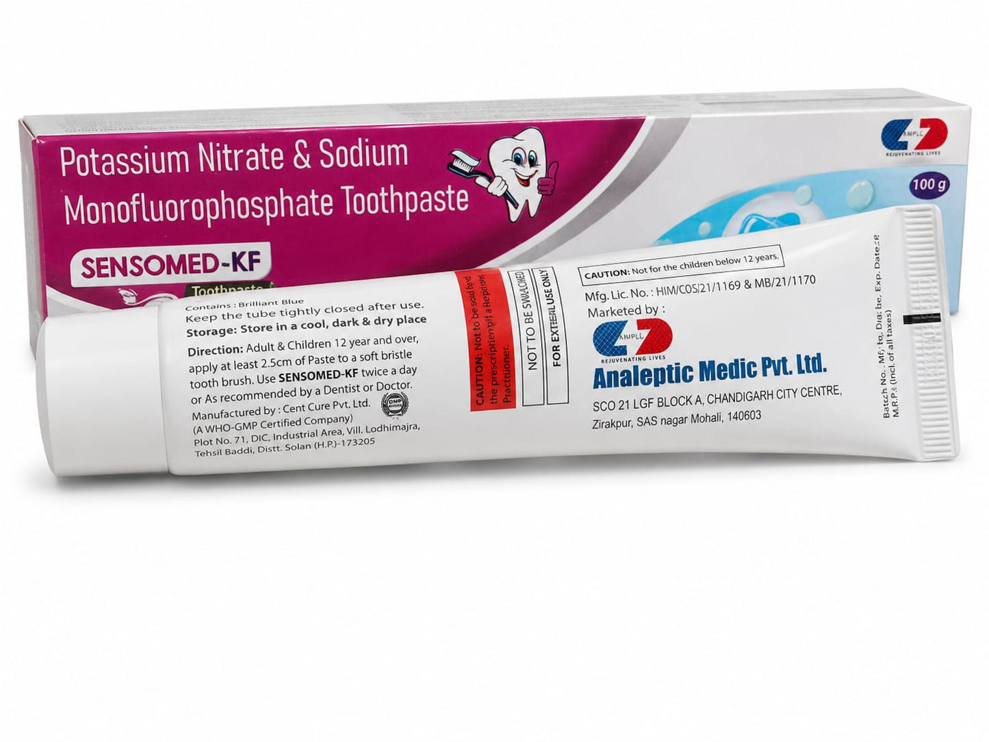 SENSOMED-KF Toothpaste | Daily Care for Sensitive Teeth | Dual Action Formula with Potassium Nitrate + Sodium Monofluorophosphate | Enamel Protection & Fresh Breath