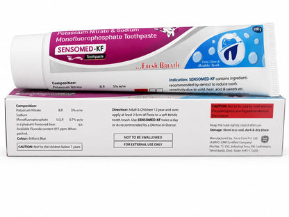 SENSOMED-KF Toothpaste | Daily Care for Sensitive Teeth | Dual Action Formula with Potassium Nitrate + Sodium Monofluorophosphate | Enamel Protection & Fresh Breath